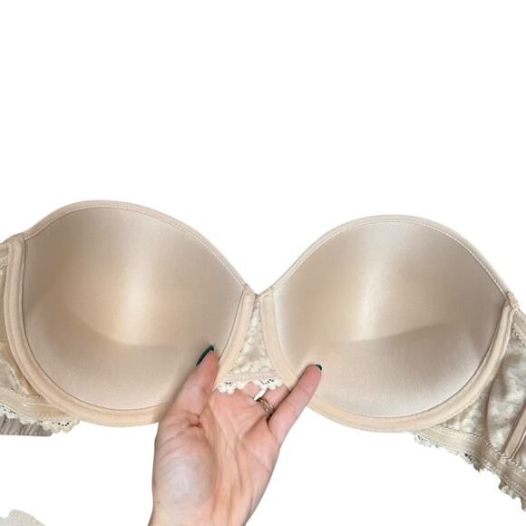 Wacoal Embrace Strapless Push Up Lace Bra 854191 Nude - Picture 7 of 7